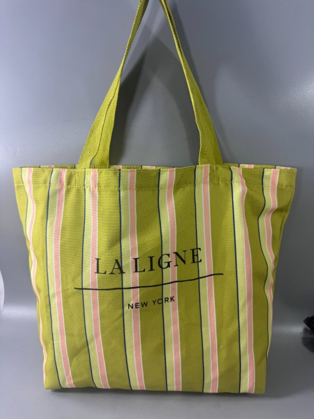 New La Ligne Green/White/Pink Striped Tote Bag